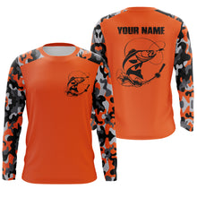 Load image into Gallery viewer, Custom Name Walleye Fishing Camouflage Orange Performance Fishing Shirt, Walleye Fishing Jerseys FSD2475