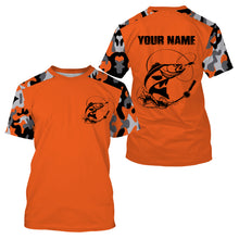 Load image into Gallery viewer, Custom Name Walleye Fishing Camouflage Orange Performance Fishing Shirt, Walleye Fishing Jerseys FSD2475