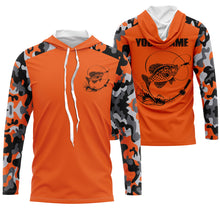 Load image into Gallery viewer, Custom Name Crappie Fishing Camouflage Orange Performance Fishing Shirt, Crappie Fishing Jerseys FSD2476