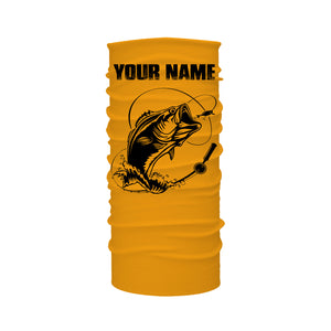 Custom Name Bass Fishing Camouflage Yellow Performance Fishing Shirt, Bass Fishing Jerseys FSD2869