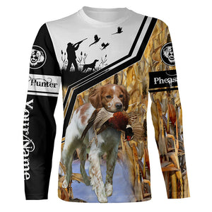 Best Brittany Pheasant Hunting dog Personalized Name T-shirt, Hoodie, Long sleeves shirt FSD4116