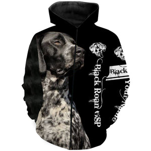 GSP Black roan German Shorthaired Pointer Custom Name 3D All Over Printed Shirts, Hoodie, T-shirt Pointer Dog Gifts for Dog Lovers FSD2702