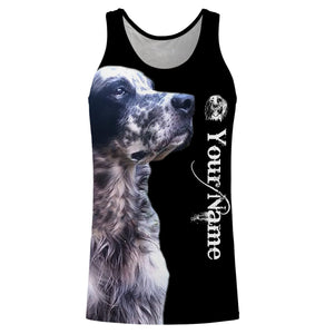 English Setter Custom Name 3D All Over Printed Shirts, Hoodie, T-shirt Setter Dog Gifts for Dog Lovers FSD2704