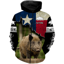 Load image into Gallery viewer, Hog Hunting Texas flag Custom Name 3D All over print Shirts - Personalized Hog Wild Boar Hunting gifts FSD3055