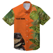 Load image into Gallery viewer, Custom Name Tropical Leaves Hawaiian Shirts With Many Hunting Dog Breeds to Choose, Personalized Gifts FSD4182