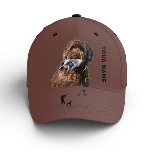 Waterfowl Duck Hunting custom name Hat for Men with many Duck dog breeds to choose FSD4006