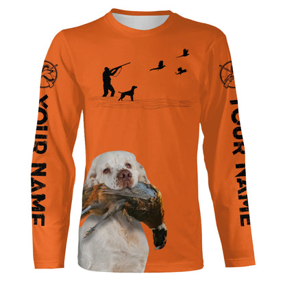Clumber Spaniel Dog Pheasant Hunting customized Name Shirts for Pheasant Hunters FSD3923