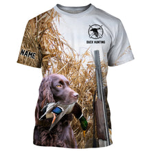 Load image into Gallery viewer, Waterfowl Duck hunting with Dog Boykin Spaniel Custom Name All over print Shirt, Duck hunting gifts FSD4012