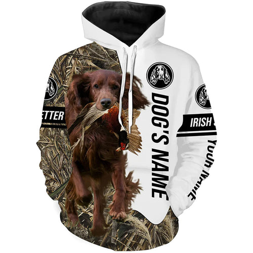 Pheasant hunting with Dogs Custom name 3D All over printed Hoodie, Bird hunting dog breeds FSD3759