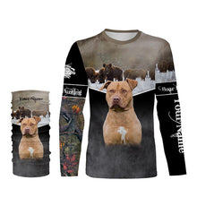 Load image into Gallery viewer, Terrier Pitbull Hog hunting with Dogs custom Name 3D All over printed Shirts, Hoodie FSD3857