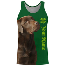 Load image into Gallery viewer, Dog St Patrick's day Shirts chocolate Labrador Retriever custom name All over printed T-shirt, Hoodie FSD3896