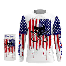 Load image into Gallery viewer, Fishing Hooks Skull Fish Reaper American Flag UV Protection Shirts, Patriotic Fishing Apparel - Personalized Gifts  FSD2258