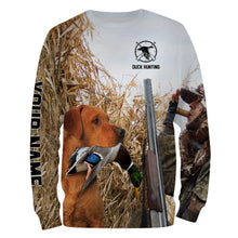 Load image into Gallery viewer, Duck hunting with Dog Fox Red Labs Custom Name All over print Shirts, Duck hunting gifts FSD4015