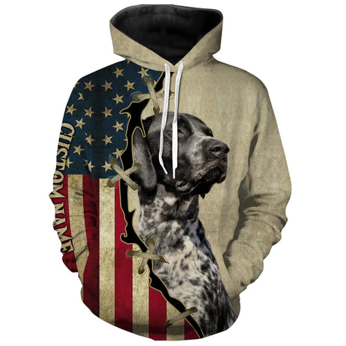 Black roan German Shorthaired Pointer American flag T-shirt, Hoodie - Custom Dog lover Shirt FSD3942