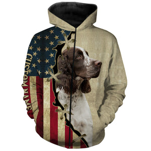 English Springer Spaniel American flag T-shirt, Hoodie, Long sleeve Shirt - Custom Dog lover Shirt FSD3946