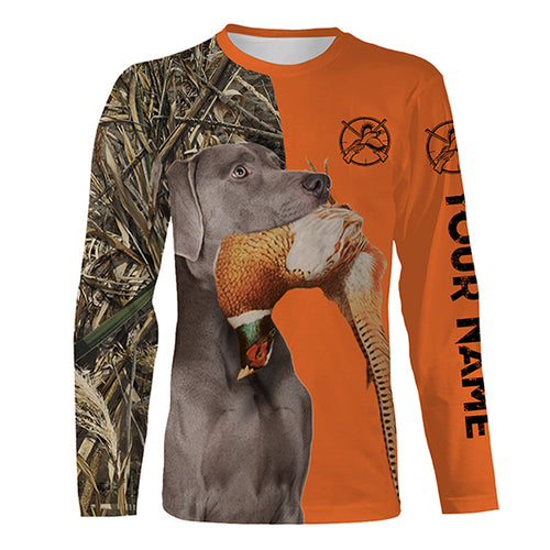 Pheasant hunting Dogs Customize name 3D All over print Shirts - Weimaraner dog FSD3535