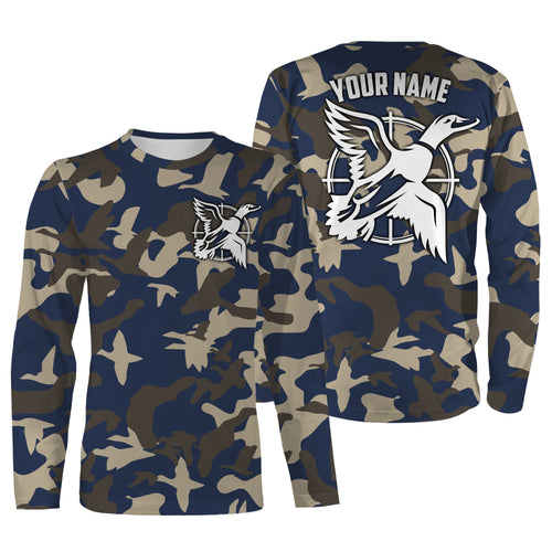 Duck camo Customized Name Duck Hunting Shirt for Men, Personalized waterfowl hunting shirt FSD4019
