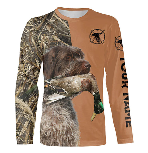 Personalized Duck hunting Dogs Custom Name All over print Orange Long sleeves Shirt, many dog breeds FSD3782