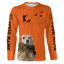 Load image into Gallery viewer, Golden Retriever Dog Pheasant Hunting Custom name Orange Shirts for Upland hunters FSD3952