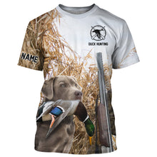 Load image into Gallery viewer, Duck hunting with Dog Silver Labs Custom Name All over print Shirts, Duck hunting gifts FSD4020