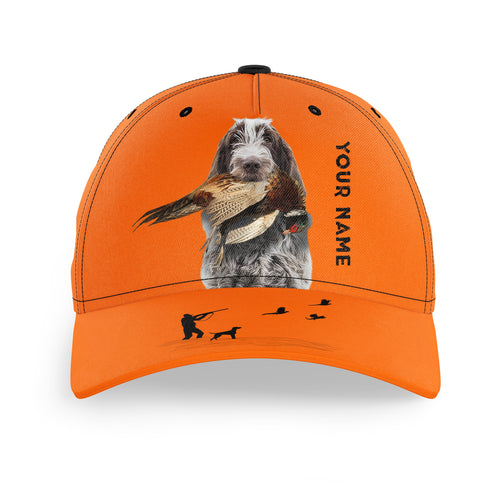 Spinone Italiano Pheasant Hunting Dog Blaze Orange Custom Name Hat for Men, Hunting Cap FSD4262