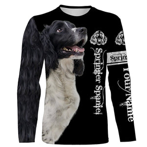 Black and white English Springer Spaniel 3D All Over Printed Shirts, Dog Gifts for Dog Lovers FSD4223