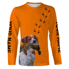 Load image into Gallery viewer, Pointing Dogs Breeds Pheasant Hunting Custom Name Blaze Orange Long Sleeve Shirts for Bird Hunter FSD4018