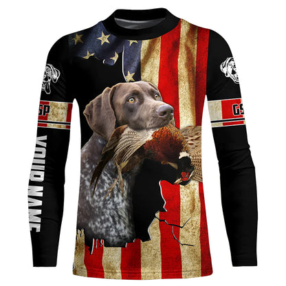 Pointer german shorthair best bird dogs American flag Custom Name Shirts, gifts for dog owners FSD3799