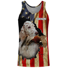 Load image into Gallery viewer, English Setter bird Dog Pheasant hunting American flag Customized Name Shirts, Hoodie FSD3807
