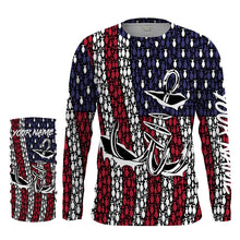 Load image into Gallery viewer, American Flag 3D Fish Hook Treble Hook Custom Name All Over Printed UV Protection Shirts Fishing Apparel Patriotic Gift FSD2015