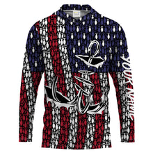 Load image into Gallery viewer, American Flag 3D Fish Hook Treble Hook Custom Name All Over Printed UV Protection Shirts Fishing Apparel Patriotic Gift FSD2015