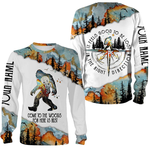 Bigfoot Camping Personalized 3D, Bigfoot Lost Into The Woods Shirt, Woods Is Rest Camping Shirt - TNN357
