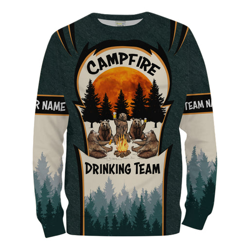 Personalized Funny Camping Team Shirt Drinking Team, Around Campfire Camping 3D Shirt - TNN604