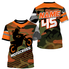 Load image into Gallery viewer, Camo Motocross Personalized Jersey UPF30+ UV Protect, Dirt Bike Racing Motorcycle Off-road Youth Riders| NMS450
