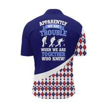 Load image into Gallery viewer, Custom Bowling Shirt for Men, Blue Argyle Bowling Jersey with Name League Quarter-Zip Shirt NBZ175