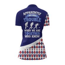 Load image into Gallery viewer, Custom Bowling Shirt for Women, Blue Argyle Bowling Jersey with Name League Quarter-Zip Shirt NBZ175