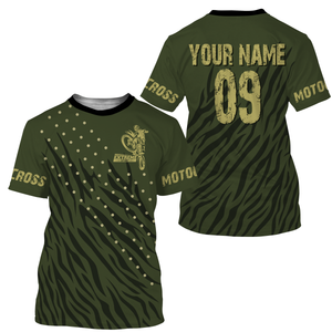 Personalized Motocross Jersey UPF30+ Kid&Adult Riders Military Green Dirt Bike Racing Off-road Motorcycle| NMS618