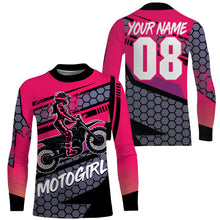 Load image into Gallery viewer, MotoGirl personalized jersey motocross women girls biker dirt bike racing long sleeves NMS1086