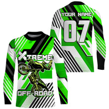 Load image into Gallery viewer, Custom Dirt Bike Jersey Green UPF30+ Youth Men Women Motocross Supercross Racing Shirt Extreme NMS1371