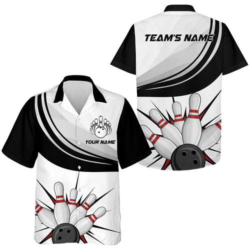 Personalized Hawaiian Bowling Shirt for Men Women Custom Team Bowling Short Sleeve Bowlers Jersey NBH50