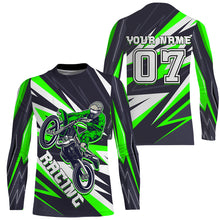 Load image into Gallery viewer, Personalized Racing Jersey Green UPF30+ Youth Men Women Dirt Bike Shirt Supercross Motocross NMS1462