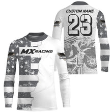 Load image into Gallery viewer, Personalized Patriotic MX Racing Jersey UPF30+ US Motocross Riding American Off-Road Adult&amp;Kid Jersey| NMS742