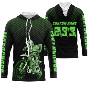 Green custom skull motocross jersey UV protective dirt bike racing off-road motorcycle racewear| NMS921