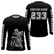 Load image into Gallery viewer, Black custom skull motocross jersey UV protective dirt bike racing off-road motorcycle racewear| NMS923