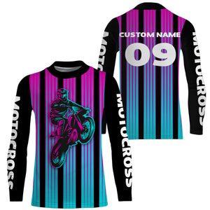 Personalized Motocross Jersey Kid&Adult UPF30+ Racing Shirt Dirt Bike Off-road Biker Motorcycle Riders| NMS635