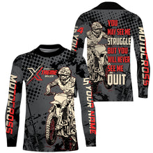 Load image into Gallery viewer, Personalized Motocross Jersey UPF30+ UV Protect, Never Quit Dirt Bike Off-Road Riders Racewear| NMS443