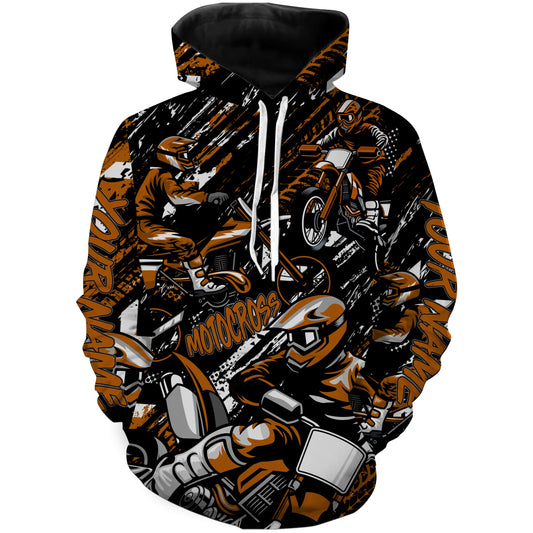 Motocross Racing Personalized Jersey Hoodie T-shirt, Dirt Bike Motorcycle Off-road Riders Biker Shirt| NMS323