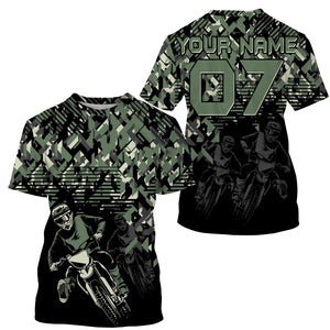 Personalized Camo Cross Jersey UPF30+ Anti UV, Motocross Supercross Racing Motorcycle Riders Racewear| NMS457