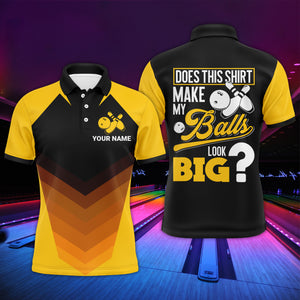 Funny Polo Bowling Shirt for Men, Custom Name Bowling Jersey Short Sleeve, Gift for Bowlers NBP140