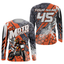 Load image into Gallery viewer, Personalized Motocross Jersey Orange UPF30+ Youth Men Women Dirt Bike Racing Shirt Off-road NMS1375